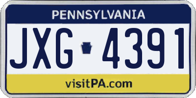 PA license plate JXG4391