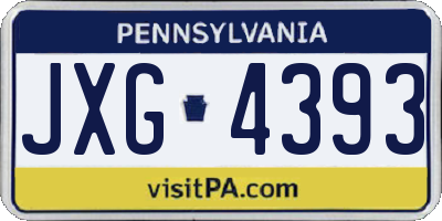 PA license plate JXG4393