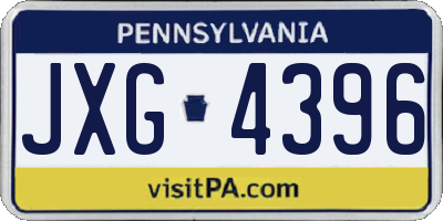 PA license plate JXG4396