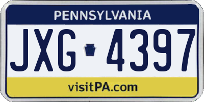 PA license plate JXG4397
