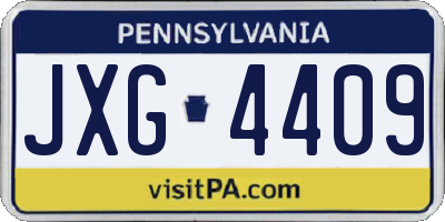 PA license plate JXG4409