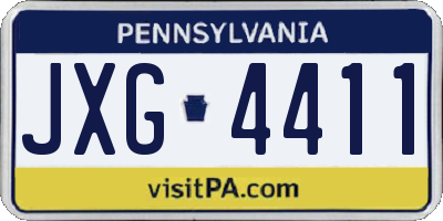 PA license plate JXG4411