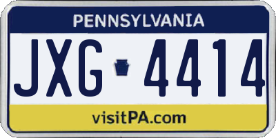 PA license plate JXG4414