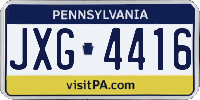 PA license plate JXG4416