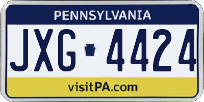 PA license plate JXG4424
