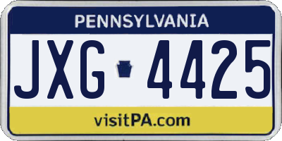 PA license plate JXG4425