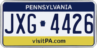 PA license plate JXG4426