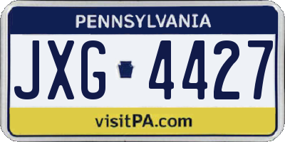 PA license plate JXG4427