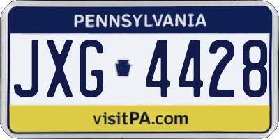 PA license plate JXG4428