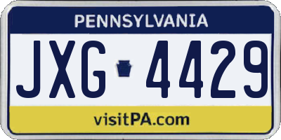 PA license plate JXG4429