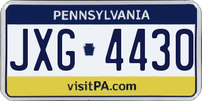 PA license plate JXG4430