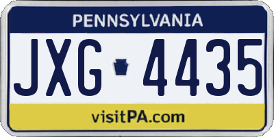 PA license plate JXG4435