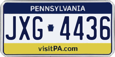 PA license plate JXG4436