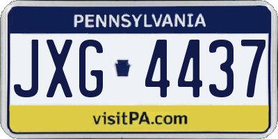 PA license plate JXG4437