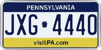 PA license plate JXG4440
