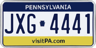 PA license plate JXG4441