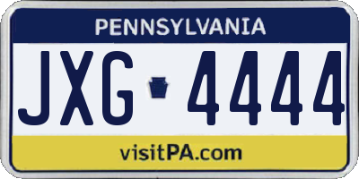 PA license plate JXG4444