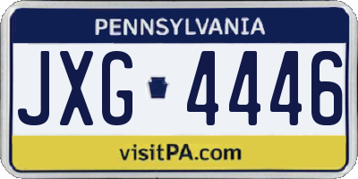 PA license plate JXG4446