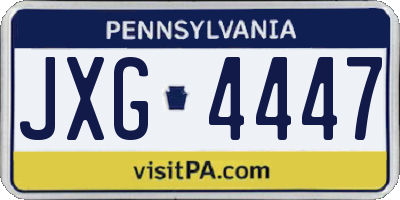 PA license plate JXG4447