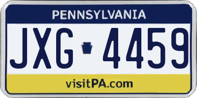 PA license plate JXG4459