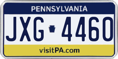 PA license plate JXG4460