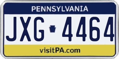 PA license plate JXG4464