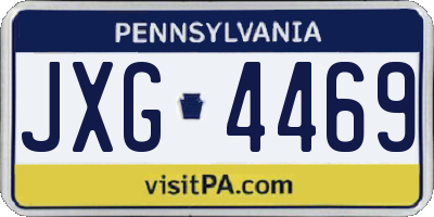 PA license plate JXG4469