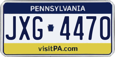 PA license plate JXG4470