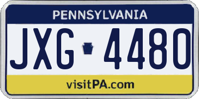 PA license plate JXG4480