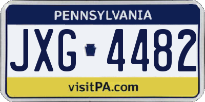 PA license plate JXG4482