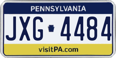 PA license plate JXG4484