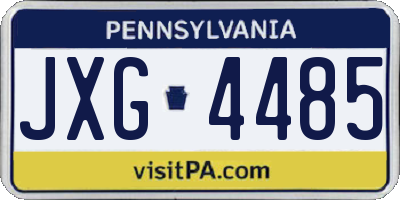 PA license plate JXG4485