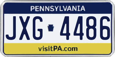 PA license plate JXG4486