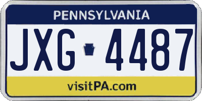 PA license plate JXG4487