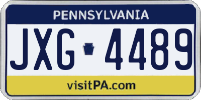 PA license plate JXG4489