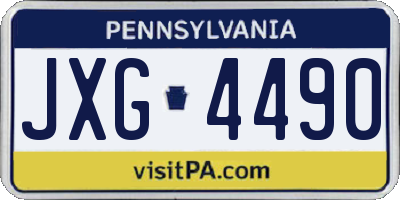 PA license plate JXG4490