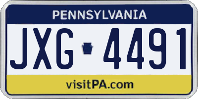 PA license plate JXG4491