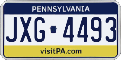 PA license plate JXG4493