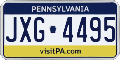 PA license plate JXG4495