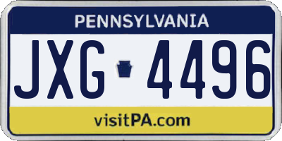 PA license plate JXG4496