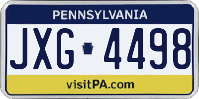 PA license plate JXG4498