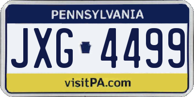 PA license plate JXG4499
