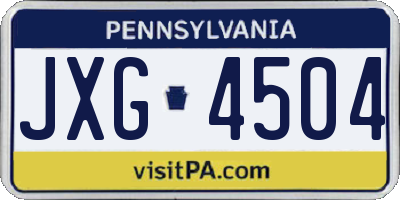 PA license plate JXG4504