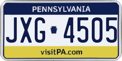 PA license plate JXG4505