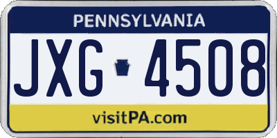 PA license plate JXG4508