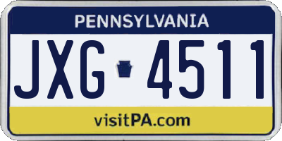 PA license plate JXG4511