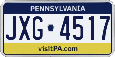 PA license plate JXG4517