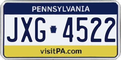 PA license plate JXG4522