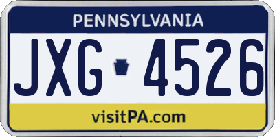 PA license plate JXG4526