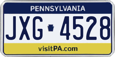 PA license plate JXG4528
